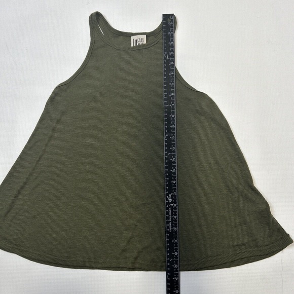 Free People Ribbed Army Green Flowy Racer Back Tank Top Small Urban Outfitters - Picture 6 of 9